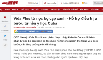 Vida Plus từ nọc bọ cạp xanh - Hỗ trợ điều trị u bướu từ nền y học Cuba ( VTC News)