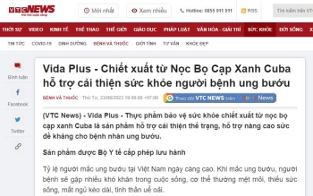 Vida Plus - Chiết xuất từ Nọc Bọ Cạp Xanh Cuba hỗ trợ cải thiện sức khỏe người bệnh ung bướu
